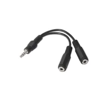 CABLE AUDIO NANOCABLE 1 X JACK 3.5MM A 2 X JACK 3.5MM/ MACHO-HEMBRA/ 15CM