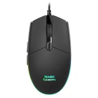 MOUSE RATON MARS GAMING MMG OPTICO USB 6 BOTONES 3200PPP RGB NEGRO