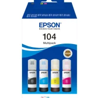 MULTIPACK BOTELLAS EPSON ECOTANK 104 NEGRO CIAN MAGENTA AMARILLO 