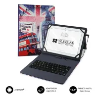FUNDA + TECLADO SUBBLIM KEYTAB USB TIPO C 10.1" ENGLAND