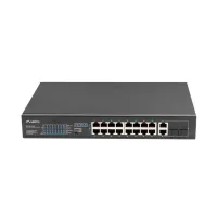 SWITCH LANBERG 18 PUERTOS 100MB 16xPOE+/2x GBIT ETHER 250W RACK 19"