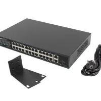 SWITCH LANBERG 24 PTOS 1GB POE+/2X SFP 2X GBIT ETHERNET 250W RACK 19