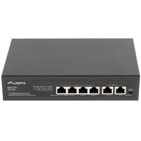 SWITCH LANBERG 6 PUERTPS 100MB 4xPOE+/ 2x FAST ETHER 60W RACK 10"/19"