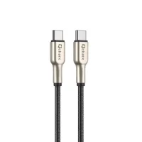 CABLE QCHARX NEW YORK TIPO C A TIPO C 3A 20W / 1 M / ZINC METÁLICO CORDÓN PLATEADO BLINDADO