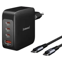 CARGADOR PARED INTENSO GAN W140A3C 3X USB TIPO C 1X USB TIPO A + CABLE USB TIPO C