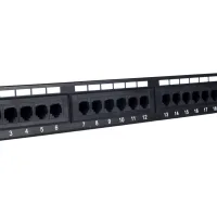 PANEL TRANSFERENCIA PARA ARMARIO RACK 19" PHASAK UTP RJ45 CAT. 6 DUAL 24P 1U NEGRO PU 2420