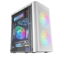 CAJA ORDENADOR MARS GAMING MC300W WHITE MICRO-ATX 1 X USB 3.0 2 X USB 2.0 3 X 120MM FRGB