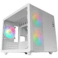 CAJA ORDENADOR MARS GAMING MC400W MATX RGB CRISTAL TEMPLADO BLANCO