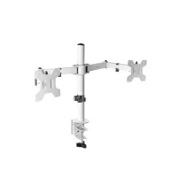 SOPORTE MESA MARS GAMING VESA HASTA 27" 100X100MM MAX 8KG/MONITOR BLANCO BRAZO DOBLE
