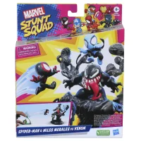 SET DE JUEGO HASBRO MARVEL STUNT SQUAD VILLAIN KNOCKDOWN SPIDER-MAN Y MILES MORALES VS VENOM