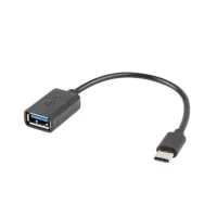 ADAPTADOR USB TIPO C A USB TIPO A LANBERG 15CM/ MACHO-HEMBRA/ NEGRO