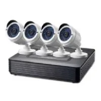 KIT VIDEOVIGILANCIA 720P CCTV LEVEL ONE 4 CANALES 4 CAMARAS INT / EXT + GRABADOR CABLES ILUMINACION LED (SIN HD)