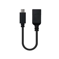 CABLE OTG USB TIPO A 3.1 A USB TIPO C 3.1 NANOCABLE 15CM/ HEMBRA-MACHO/ NEGRO