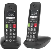 TELEFONO FIJO INALAMBRICO GIGASET E290 DUO NEGRO 300 NUMEROS/ 42 TONOS