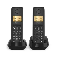 TELEFONO FIJO INALAMBRICO GIGASET BASIC 100 DUO NEGRO