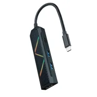 HUB NANOCABLE 4 EN 1  USB TIPO C/ USB/ HDMI/ 15CM/ MACHO-HEMBRA