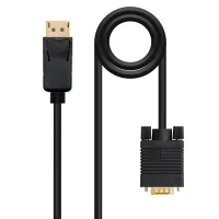 CABLE CONVERSOR DISPLAYPORT A VGA NANOCABLE 1M/ MACHO-MACHO/ NEGRO