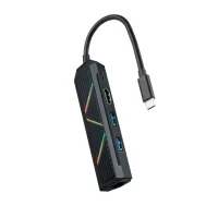 HUB NANOCABLE 5 EN 1  USB TIPO C/ USB/ HDMI/RJ45