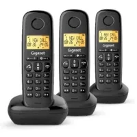 TELEFONO FIJO INALAMBRICO GIGASET BASIC 100 TRIO NEGRO