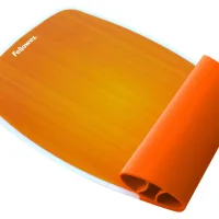 ALFOMBRILLA REPOSAMUÑECAS FLEXIBLE FELLOWES NARANJA BASE ANTIDESLIZANTE