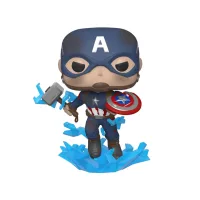 FUNKO POP MARVEL LOS VENGADORES ENDGAME CAPITAN AMERICA CON ESCUDO ROTO & MJOLNIR 45137