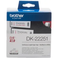 ETIQUETAS CINTA CONTINUA BROTHER DK22251 NEGRO/ ROJO 62MM 15.24M