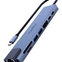 MINIDOCK COOLBOX C81 ALUMINIO USB-C A HDMI 4K/2xUSB-A/PD 100W/USB-C/SD/MICROSD/RJ45