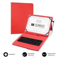 FUNDA + TECLADO SUBBLIM KEYTAB PRO PARA TABLET 10.1" ROJO