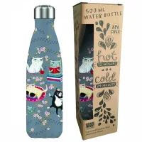 BOTELLA ISOTERMICA ENESCO BLACK CRAZY CATS