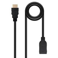 CABLE HDMI 2.0 NANOCABLE 2M/ MACHO-HEMBRA/ NEGRO
