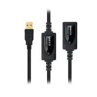 CABLE USB TIPO A 2.0 A USB TIPO A NANOCABLE+AMPLIFICADOR 10M NEGRO/ MACHO-HEMBRA