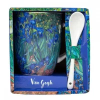 TAZA CON CUCHARA ENESCO LOS LIRIOS VAN GOGH