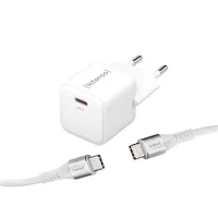 CARGADOR PARED INTENSO GAN W30C USB TIPO C BLANCO + CABLE USB TIPO C