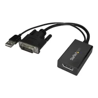 ADAPTADOR DVI A DISPLAYPORT / USB 2.0 STARTECH MACHO-HEMBRA/ NEGRO
