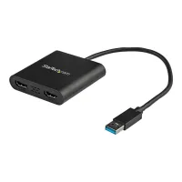 ADAPTADOR USB 3.0 A 2X HDMI STARETCH 25CM/ MACHO-HEMBRA/ NEGRO