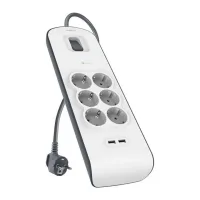 REGLETA ALIMENTACION BELKIN BSV604VF2M-V2 PROTECCIN CONTRA SOBRET 6 TOMAS + 2 USB- A 2.4 BOTON 