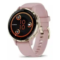 Garmin Venu 3S Health Fitness GPS Smartwatch Bisel de acero dorado con caja rosa de polvo 41mm paquete con 2 años CPS paquete de protección mejorada
