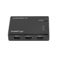 SWITCH VIDEO LANBERG 4K / 3 X HDMI / MICRO USB / NEGRO / CONTROL REMOTO