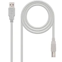 CABLE IMPRESORA NANOCABLE CONVERSOR USB-A A USB-B MACHO-MACHO BEIGE 1.8M