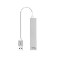 ADAPTADOR HUB USB TIPO A 3.0 A ETHERNET GIGABIT+3XUSB NANOCABLE 0.15M PLATA