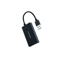 HUB USB 3.0 NANOCABLE CON 4 PUERTOS DE USB 3.0 USB-A/M-USB 3.0/H NEGRO 15 CM