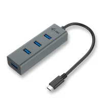 HUB I-TEC USB-C CON 4 PUERTOS USB 3.0 CON CABLE INTEGRADO 20CM