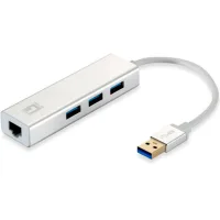 ADAPTADOR USB 3.0 LEVEL ONE A GIGABIT ETHERNET RJ45 + HUB 3.0 3 PUERTOS