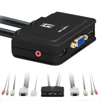 CONMUTADOR KVM LEVEN ONE KVM-0223 VGA USB PARA 2 CPU