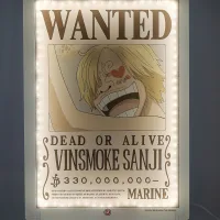 LAMPARA LED NEON TEKNOFUN MADCOW ENTERTAINMENT WANTED ONE PIECE SANJI 40 CM