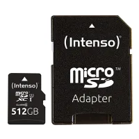 TARJETA MEMORIA MICRO SD INTENSO 512GB PREMIUM UHS-I CL10 + ADAPTADOR SD