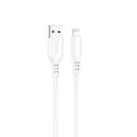 CABLE QCHARX TOKYO USB A LIGHTNING 3A / 1 M / SILICONA BLANCO TACTO SUAVE