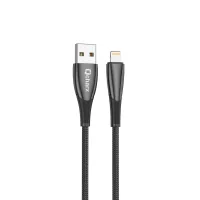 CABLE QCHARX BERLIN USB A LIGHTNING 3A / 1 M / ZINC NEGRO CORDON GRUESO TACTO SUAVE