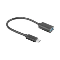 ADAPTADOR USB LANBERG USB TIPO C M 3.1 A USB TIPO A H 15CM OTG NEGRO