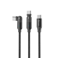 CABLE QCHARX MELBOURNE TIPO C A TIPO C 3A / 1.2 M / ALEACIÓN DE ALUMINIO NEGRO CABEZAL ROTATORIO
